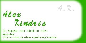 alex kindris business card